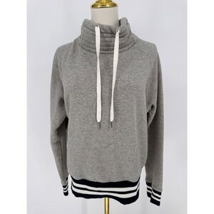 EVEREVE Women's Gray Cowl Neck Sweatshirt Pullover M Ribbed Cuffs Casual